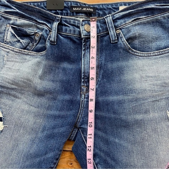 Mavi Jake mens blue jeans 32/34 slim leg distressed ripped denim - Picture 7 of 12